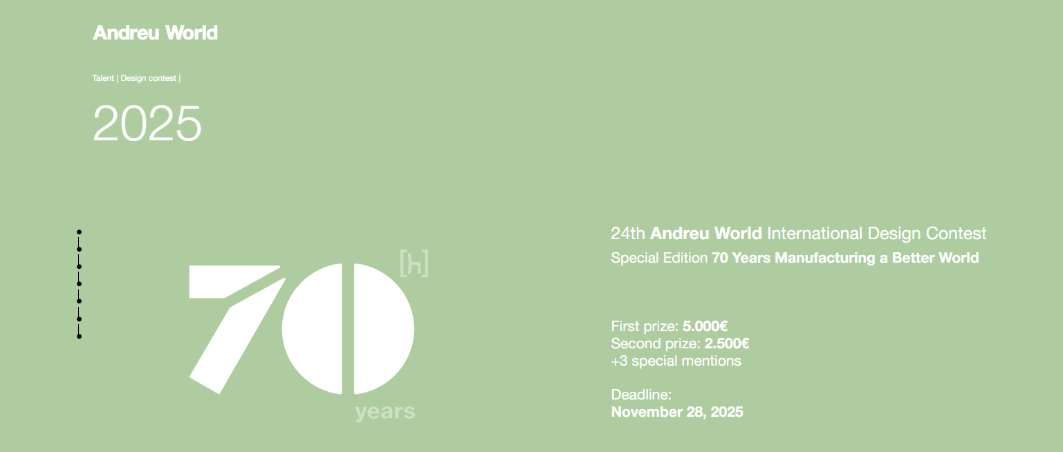 第24届 Andreu World 国际设计竞赛：70周年特别版——制造更美好的世界-CNYISAI艺赛 | 翕然艺术